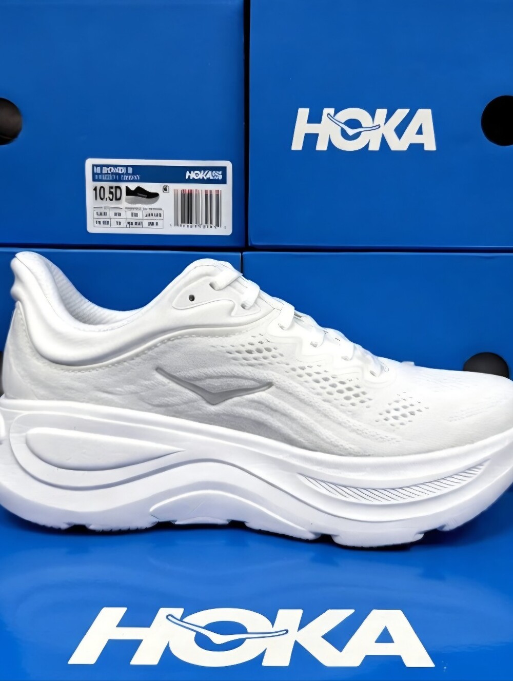 HOKA Bondi One One 9 Triple ๐ปโโ๏ธ White Running Shoe For Men Brand New Width D - Picture 7 of 8